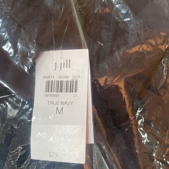 J.Jill Pure Jill Cotton & Linen Buttoned-Pocket Crops True Navy M Nwt in packag - Picture 6 of 7